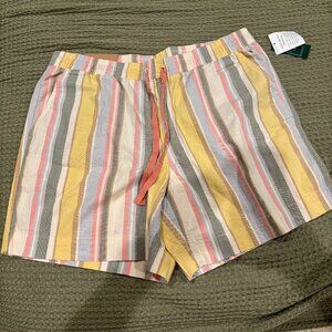 LL Bean Favorite Fit Madres Plaid shorts size 14